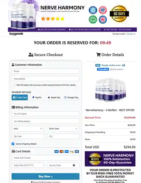 NerveHarmony NerveHarmony Order Page